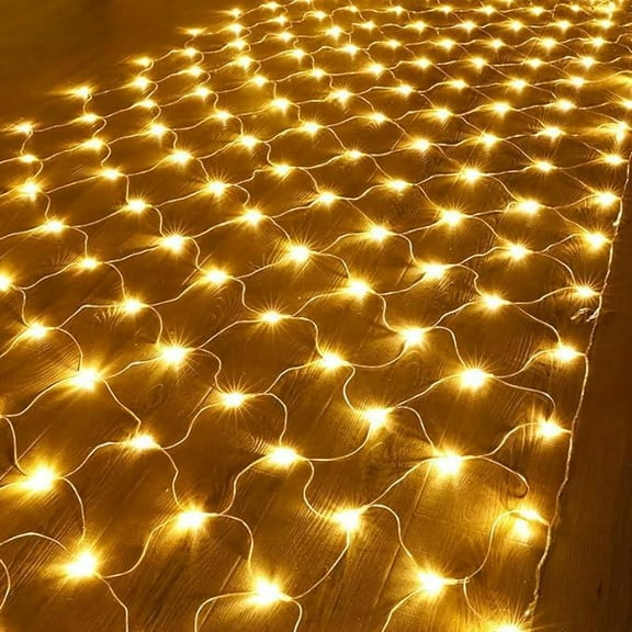 WE Outdoor Net String Lights, 96LED 1.5X1.5m Net String Lights Backyard Patio Net Light Balcony Mesh Fairy Light Battery Waterproof for Tree Garden Yard Christmas Wedding Party Decoration