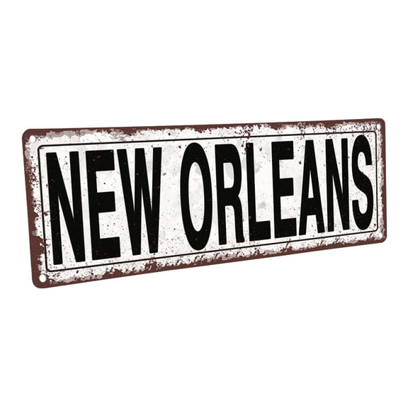 Outdoor New Orleans 4"x12" Metal Sign, Wall Décor for Home and Office