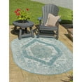 thumbnail image 1 of Outdoor Nirie Collection Area Rug Aqua - 7'10"x10' Oval, 1 of 5