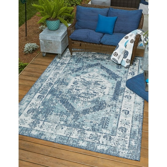 Outdoor Nirie Collection Area Rug Blue - 3'3"x5'3"