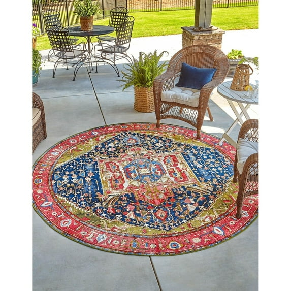 Outdoor Nirie Collection Area Rug Multi - 4'1" Round