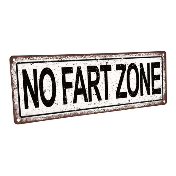 Outdoor No Fart Zone 4"x12" Metal Sign, Wall Décor for Mancave, Den, and Gameroom
