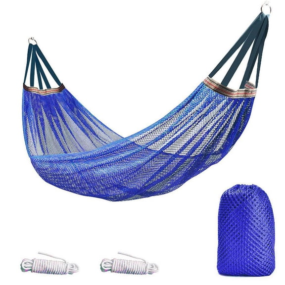 Outdoor Nylon Hammock with Anti-Roll Design for Camping, Beach, and Yard Use