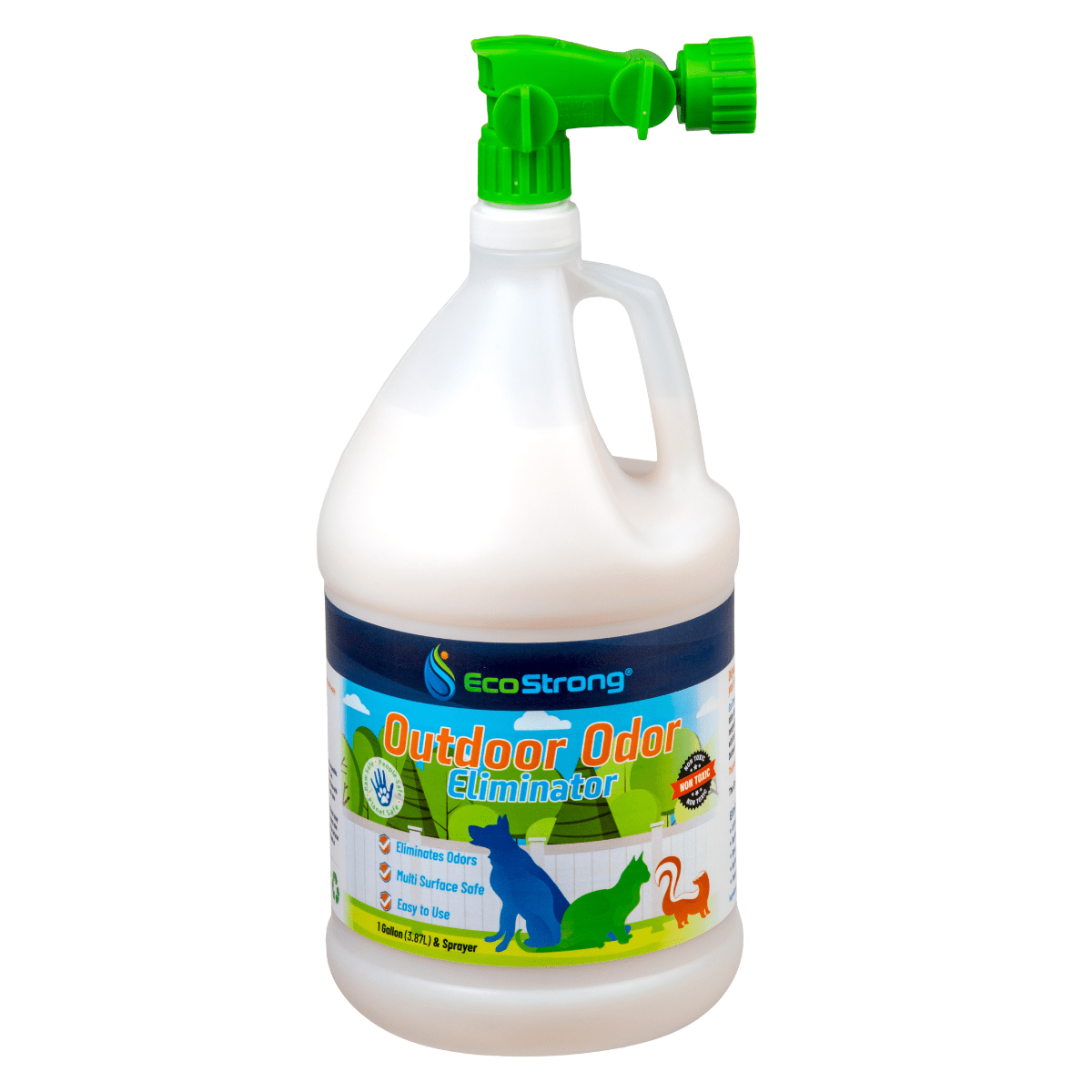Outdoor Odor Eliminator Dog and Cat Urine Enzyme Cleaner for Yard Turf Kennels and More 1 Gallon Sprayer