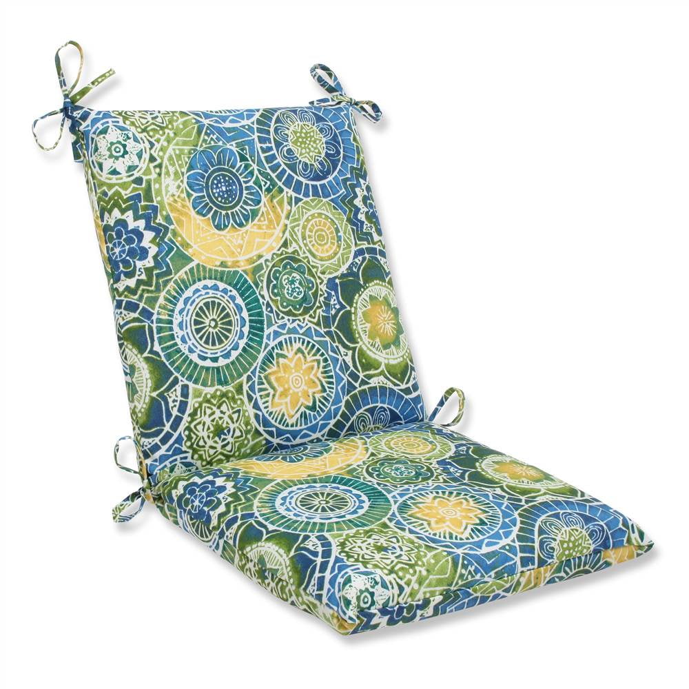 Watercolor Mandalas Outdoor Chair Cushion in Yellow, Blue, and Green
