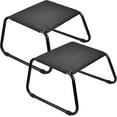 thumbnail image 1 of Outdoor Ottomans,Patio Foot Rest Portable Side Table Solid Steel Frame Small Seat All Weather Footrest for Indoor Outdoor Use 2 Pieces Black, 1 of 7