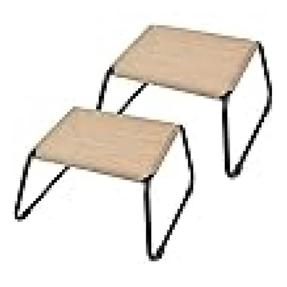 Outdoor Ottomans for Patio Textliene Footstools,All Weather Footrest Waterpfoof Small Seat for Balcony,Poolside,Porch Set of 2 Beige