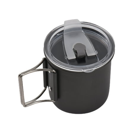 Outdoor Outdoor 600ml Camping Ti Water Cup With Folding Handle And Lid For Outdoor Camping Hiking