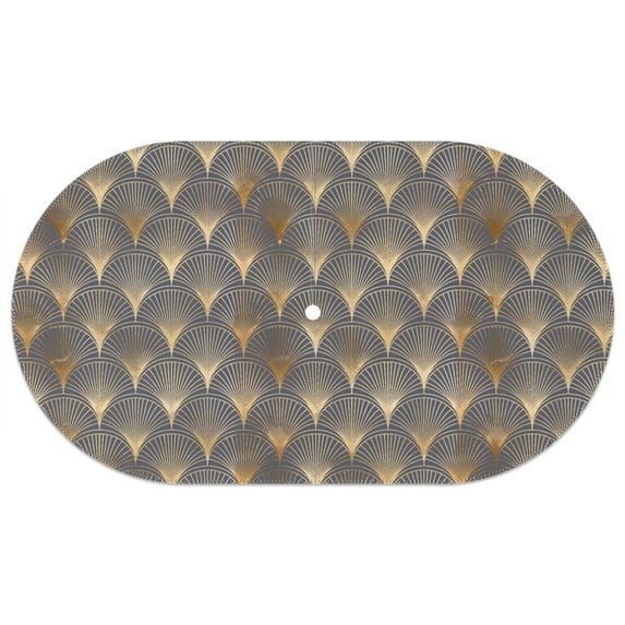 Outdoor Oval Waterproof Grey Bronzing Tablecloth with Umbrella Hole and Zipper,Reusable Indoor/Outdoor Durable Table Cover for Patio, Party, Picnic 60 X 102 Inch