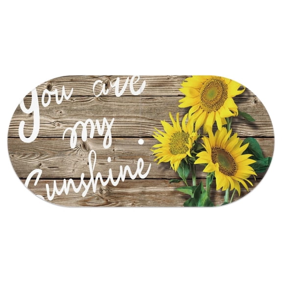 Outdoor Oval Waterproof Sunflower Tablecloth with Umbrella Hole and Zipper,Reusable Indoor/Outdoor Durable Table Cover for Patio, Party, Picnic 60 X 120 Inch