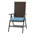 thumbnail image 1 of Outdoor PE Wicker Foldable Reclining Chair with Sapphire Stripe Seat Cushion, 1 of 10