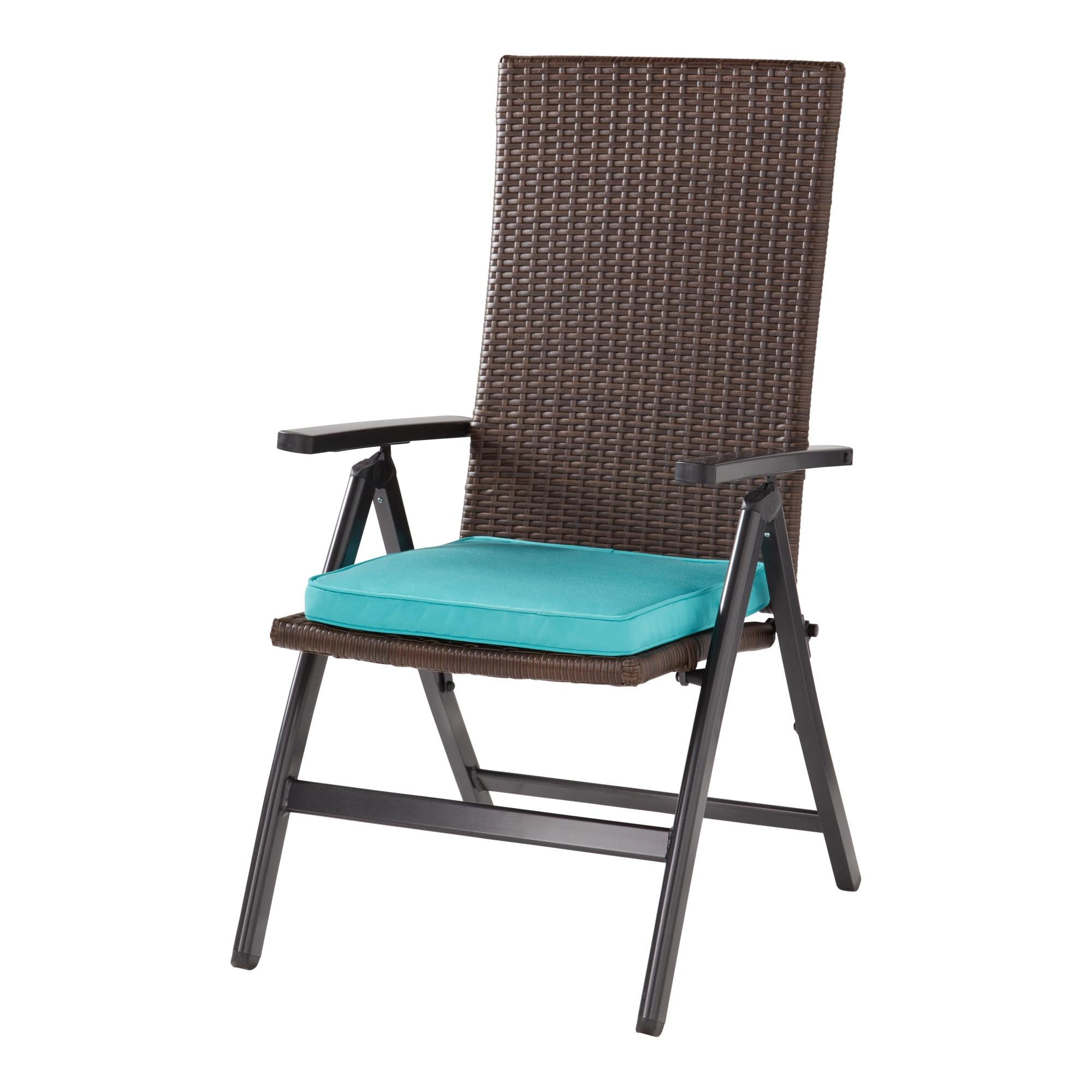 Outdoor PE Wicker Foldable Reclining Chair with Sunbrella Cast Ash Seat Cushion Walmart