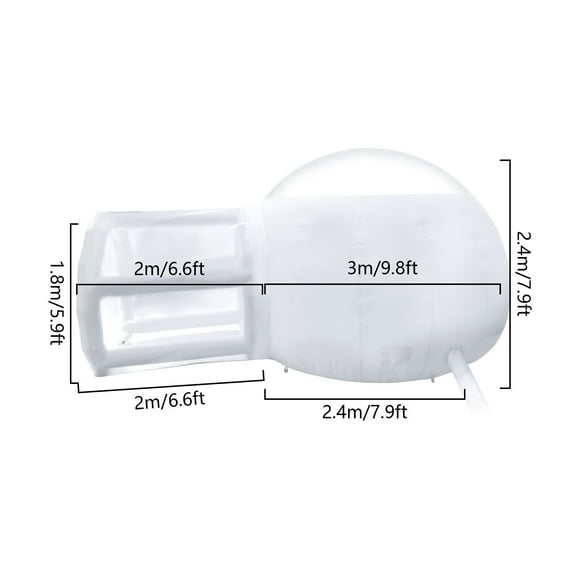 Outdoor PVC Inflatable Bubble Transparent Camping Tent Tunnel Clear Top +Blower