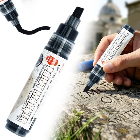 Outdoor Paint Marker Pen, Stone Paint Pen for Drawing Writing on Rocks Stones Wood Metal, Weatherproof Fade Resistant Paint Marker for DIY Art Labeling Garden Memorial Crafts Durable, J