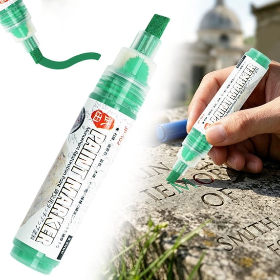 Outdoor Paint Marker Pen, Stone Paint Pen for Drawing Writing on Rocks Stones Wood Metal, Weatherproof Fade Resistant Paint Marker for DIY Art Labeling Garden Memorial Crafts Durable, L