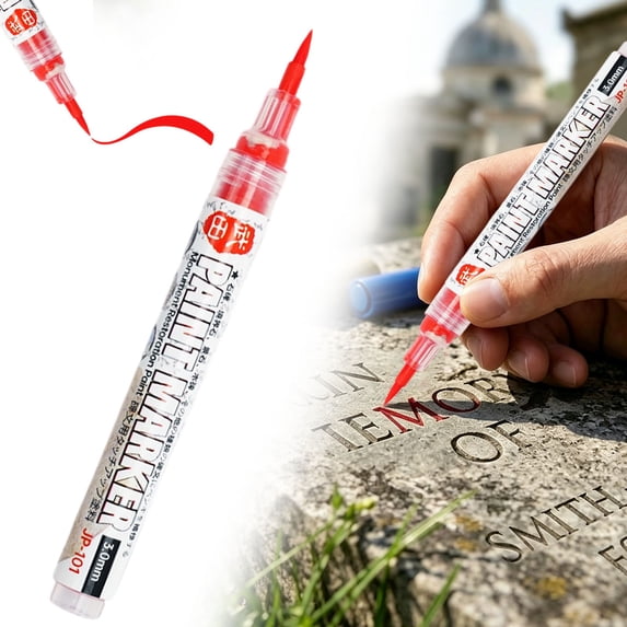 Outdoor Paint Marker Pen, Stone Paint Pen for Drawing Writing on Rocks Stones Wood Metal, Weatherproof Fade Resistant Paint Marker for DIY Art Labeling Garden Memorial Crafts Durable, A