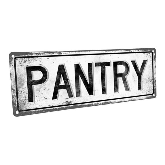 Outdoor Pantry 4"x12" Metal Sign, Wall Décor for Kitchen and Dining