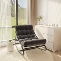 Outdoor Papasan Rocking Chair with Removable Cushion, Adjustable Swing Range, 450 Lbs Capacity Rust-Resistant Metal Frame Oversized Patio Egg Rocking Chair, for Patio Garden, Living Room