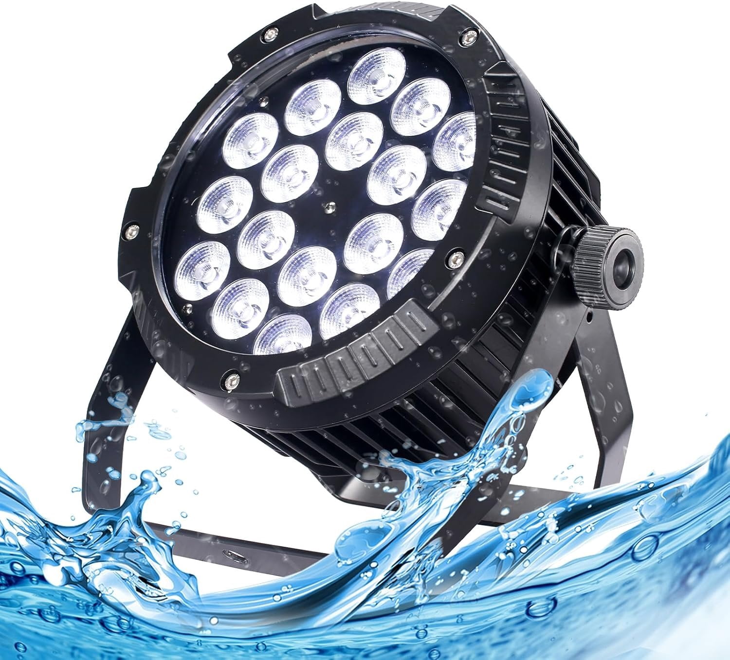 Outdoor  Par Lights, IP65 Stage Light, LED Uplights with DMX512 Sound Activated, DJ Lighting for Christmas Event Party Wedding Disco (1, 4 Colors Mixed)