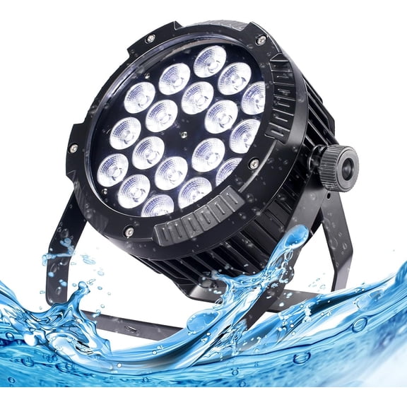 Outdoor Par Lights, IP65 Stage Light, LED Uplights with DMX512 Sound Activated, DJ Lighting for Christmas Event Party Wedding Disco (1, 4 Colors Mixed)