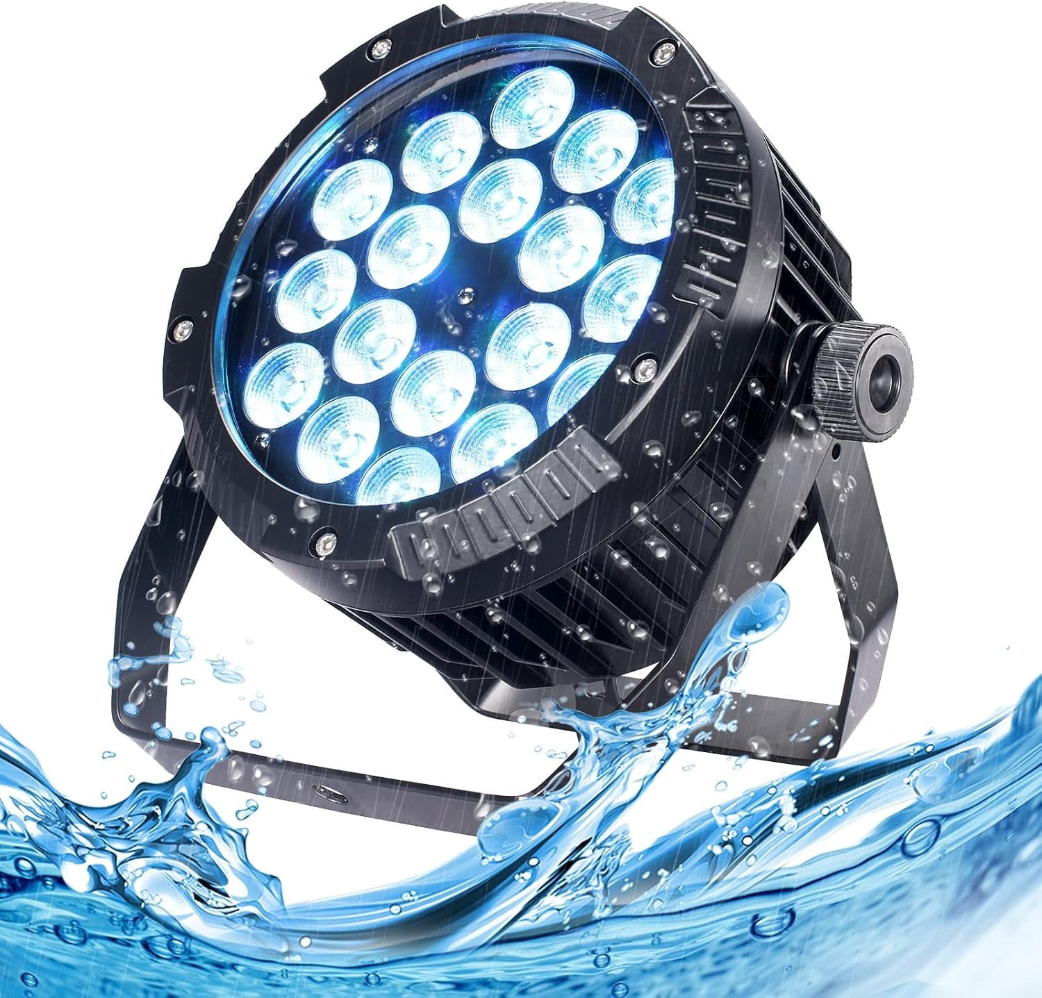 Outdoor  Par Lights, IP65 Stage Light, LED Uplights with DMX512 Sound Activated, DJ Lighting for Christmas Event Party Wedding Disco (1, 6 Colors Mixed)