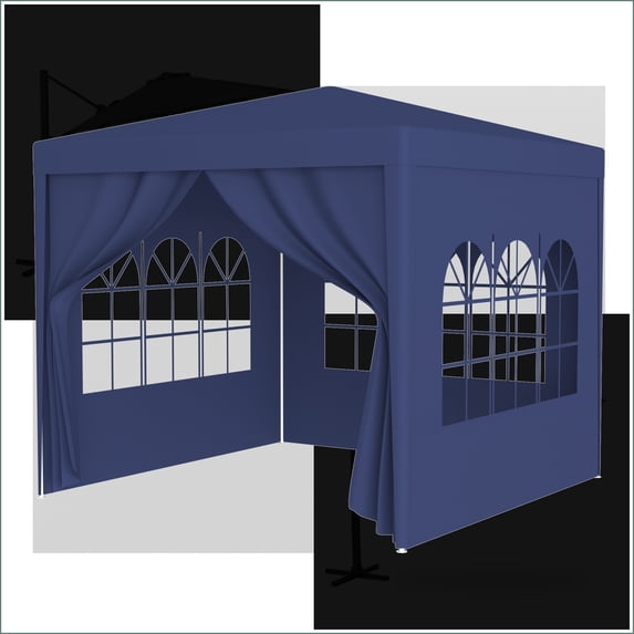 Outdoor Party Tent | 10x10 ft Heavy Duty Canopy, 4 Removable Walls, sky blue, for Weddings Parties Camping | Square | Steel