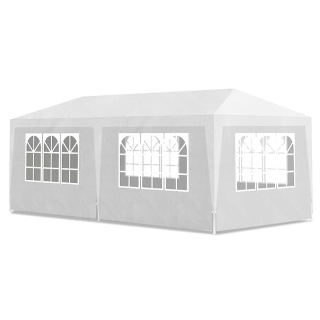 White Rectangular Metal Frame Outdoor Canopy Tent with Sidewalls