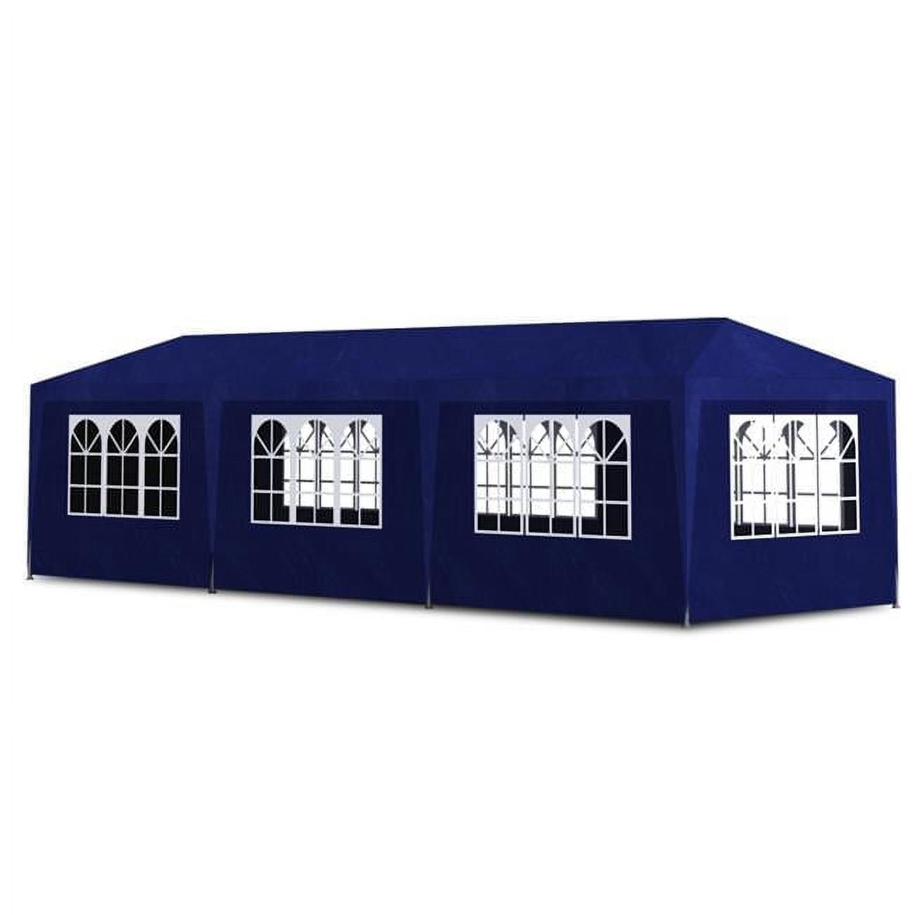 Large Blue Polyethylene Outdoor Party Tent with 8 Side Walls