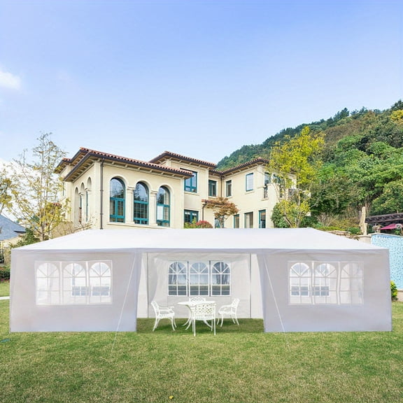 Outdoor Party Wedding Tent - 10'x30' Garden Gazebo Pavilion, 8 Removable Sidewalls For Cater Events
