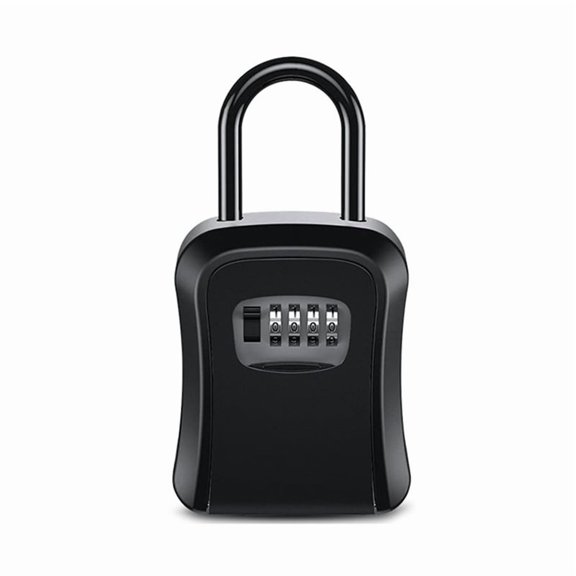 Outdoor Password Key Boxs Extended Locking Hook Steel Wire Hanging Key Storage Waterproof Key 4 Digit Code Box Black