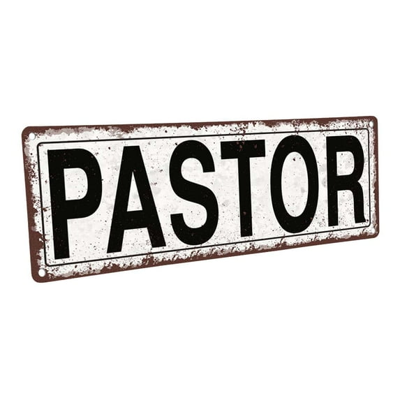 Outdoor Pastor 4"x12" Metal Sign, Wall Décor for Home and Office