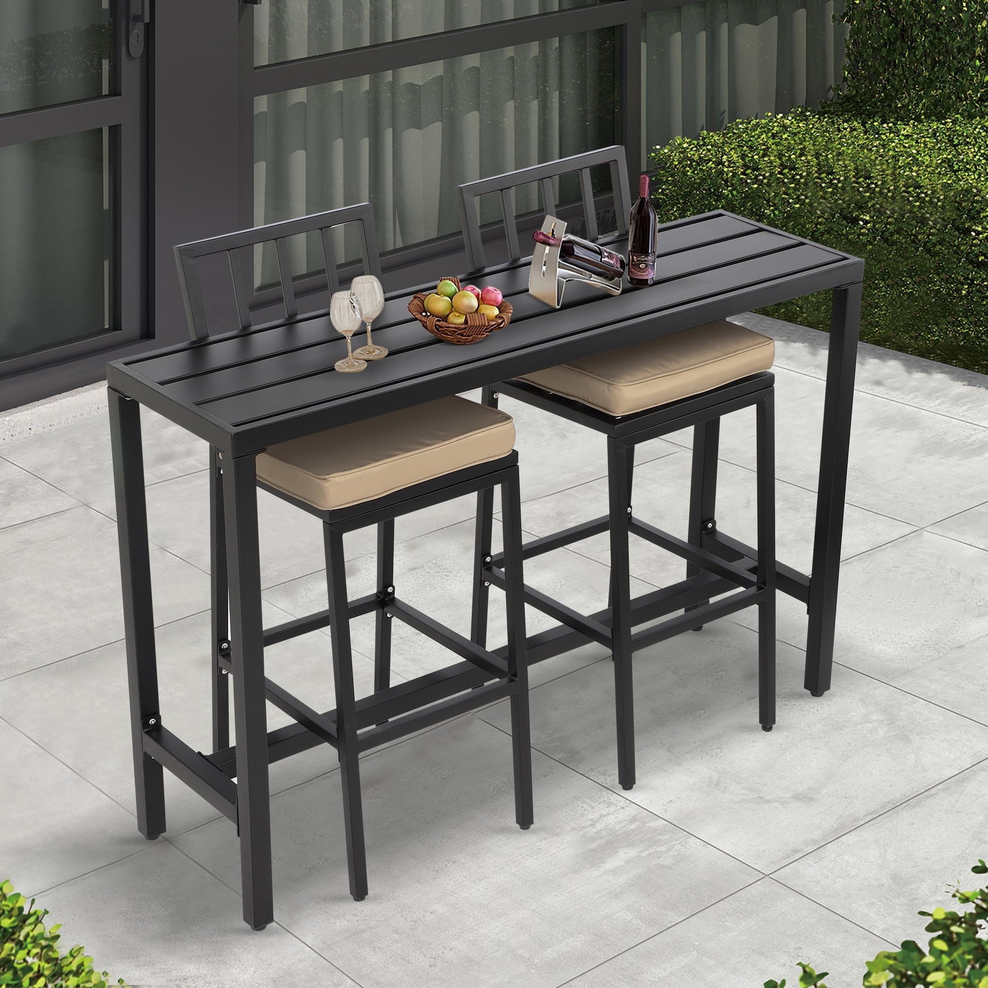 LVUYOYO, Outdoor Patio Bar Set, 47