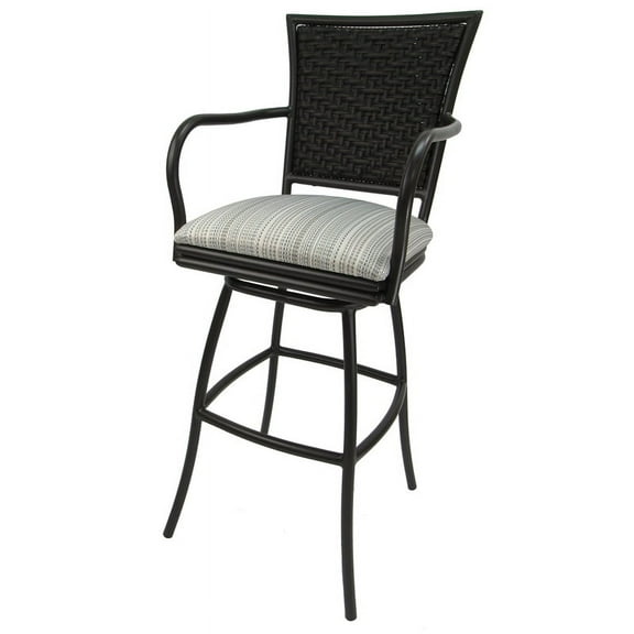 Outdoor Patio Bar Stool 30" Erin Black - Natural Fun