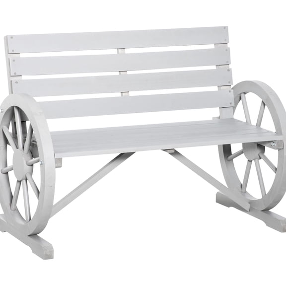Outdoor Patio Bench, 41" | Rustic Design for Outdoor Relaxing | Water-Resistant Fir Wood | Backrest for Comfort