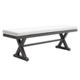 thumbnail image 1 of Outdoor Patio Bench with Cushion All Weather 63" Aluminum Benches Rectangular Dining Seating, Grey, 1 of 5