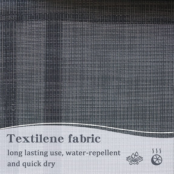 Outdoor Patio Bistro Set for 2: Dark Gray C Spring Motion Chair with Ottoman, All-Weather Metal & Quick Dry Textile for Porch, Deck, Yard, Garden