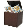 thumbnail image 1 of Outdoor Patio Brown Wicker Storage Box Lightweight Aluminum Frame Storage Box with Waterproof Liner , Deck Box for Patio Cushions,Gardening Tools and Toys , 73 Gallon, 1 of 7