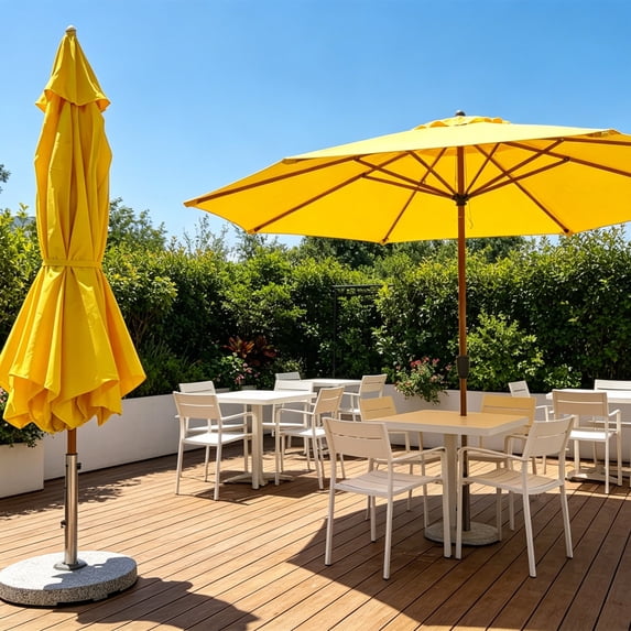 Outdoor Patio Cantilever Umbrella Replacement Canopy 10.83 Ft/8 Ribs, Cantilever Offset Patio Umbrella Fabric Cover Resistant Waterproof Shade For Table Pool