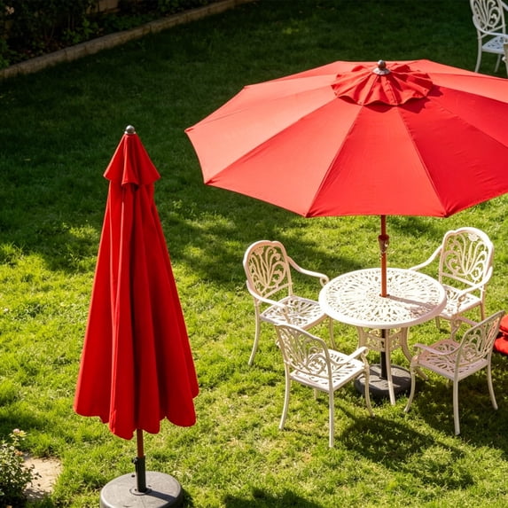 Outdoor Patio Cantilever Umbrella Replacement Canopy 10.83 Ft/8 Ribs, Cantilever Offset Patio Umbrella Fabric Cover Resistant Waterproof Shade For Table Pool