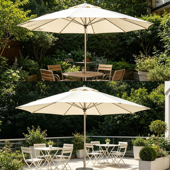 Outdoor Patio Cantilever Umbrella Replacement Canopy 10.83 Ft/8 Ribs, Cantilever Offset Patio Umbrella Fabric Cover Resistant Waterproof Shade For Table Pool