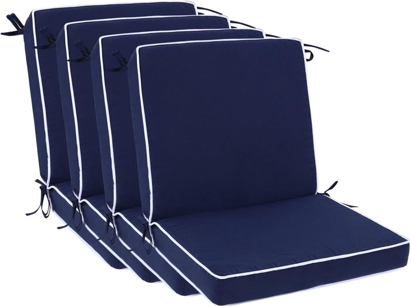 Outdoor Patio Chair Cushions Set of 4, Water Resistant Square Seat ...