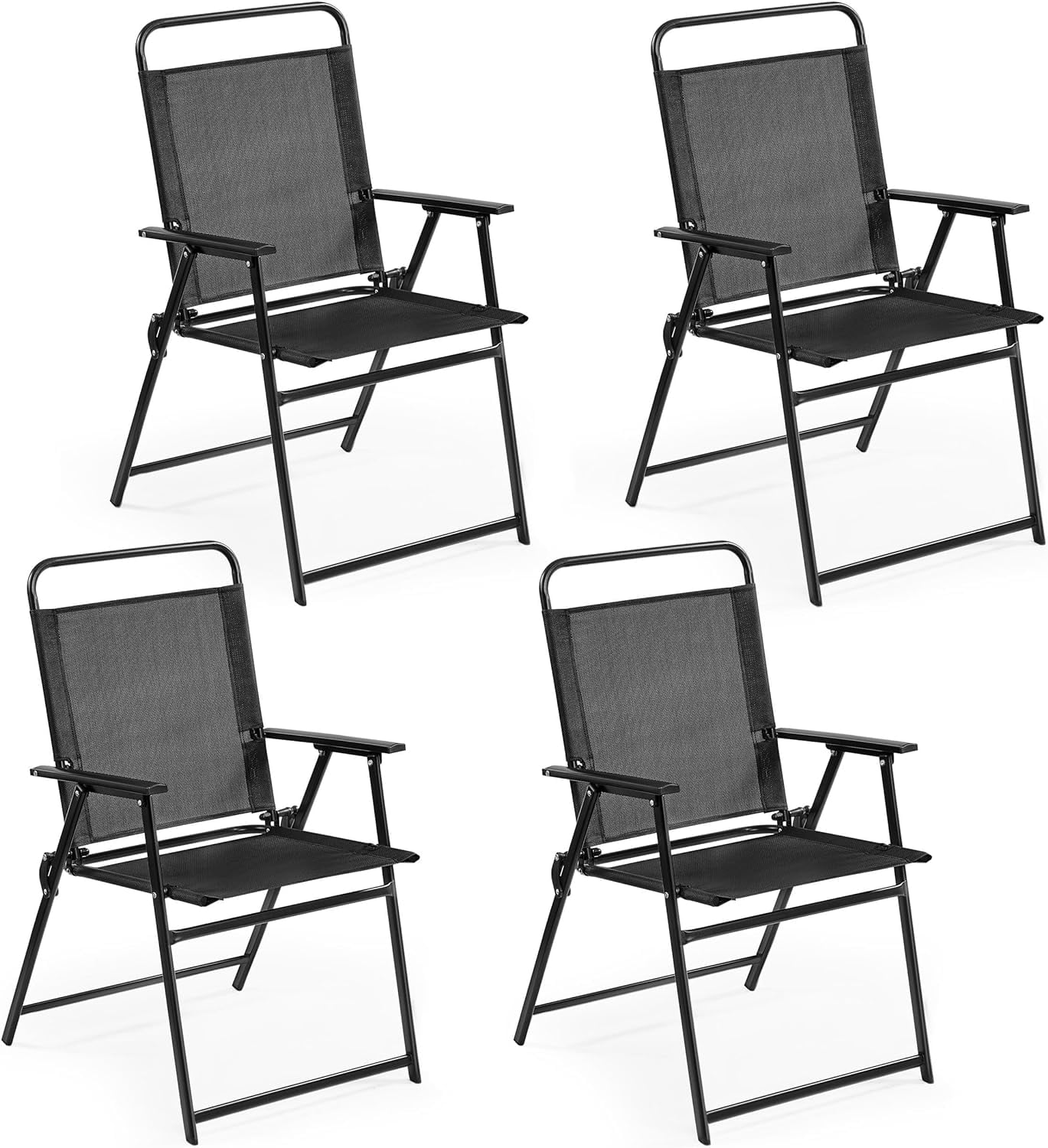 Outdoor Patio Chairs Folding Patio Chairs Set of 4, Portable Dining