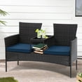 thumbnail image 1 of Outdoor Patio Conversation Sets, Rattan Loveseat Furniture Set for Garden Lawn Backyard, 1 of 8