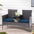 thumbnail image 1 of Outdoor Patio Conversation Sets, Rattan Loveseat Furniture Set for Garden Lawn Backyard, 1 of 8
