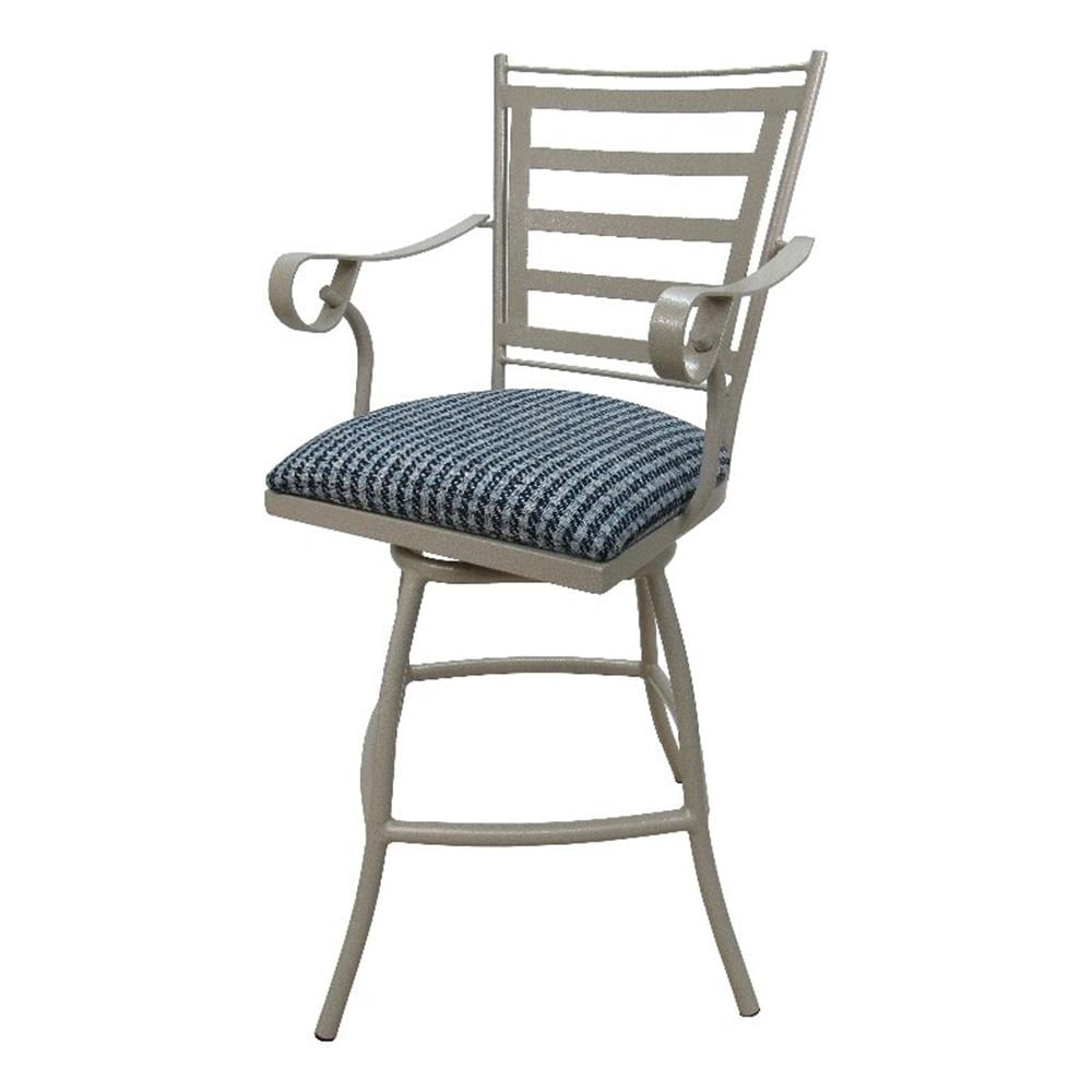 Jenna Beige Aluminum 30" Outdoor Swivel Bar Stool
