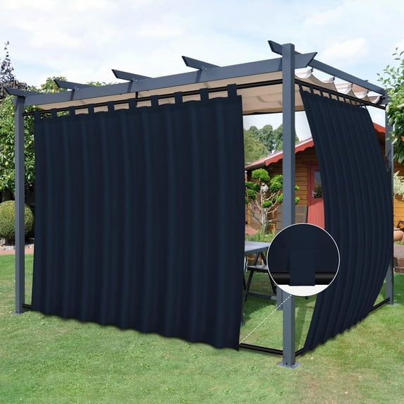 Outdoor Patio Curtains 2 Panels 110x96 Inch Navy Waterproof Windproof ...