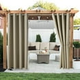 thumbnail image 1 of Outdoor Patio Curtains - Waterproof Blackout Thermal Insulated Drapes - Windproof Privacy Curtains for Pergola, Gazebo, Porch - UV Protection & Weather Resistant Outdoor Window Treatments, 1 of 5