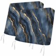 thumbnail image 1 of Outdoor Patio Cushion Covers 2 Pack Blue Marble Patio Chair Cushion Covers with Ties and Zipper Modern Abstract Art Waterproof Outdoor Seat Cushion Covers for Patio Furniture 20"x18", 1 of 9