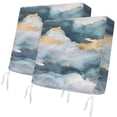 thumbnail image 1 of Outdoor Patio Cushion Covers 2 Pack Grey Marble Patio Chair Cushion Covers with Ties and Zipper Gold Cloud Waterproof Outdoor Seat Cushion Covers for Patio Furniture 22"x20", 1 of 9