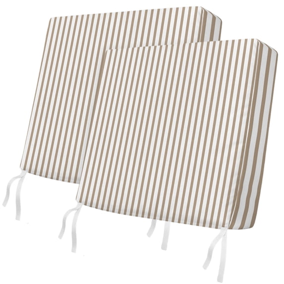 Outdoor Patio Cushion Covers 2 Pack Minimalist Brown Beige Striped Patio Chair Cushion Covers Modern Art Vertical Line Print Waterproof Outdoor Seat Cushion Covers for Patio Furniture 20"x18"